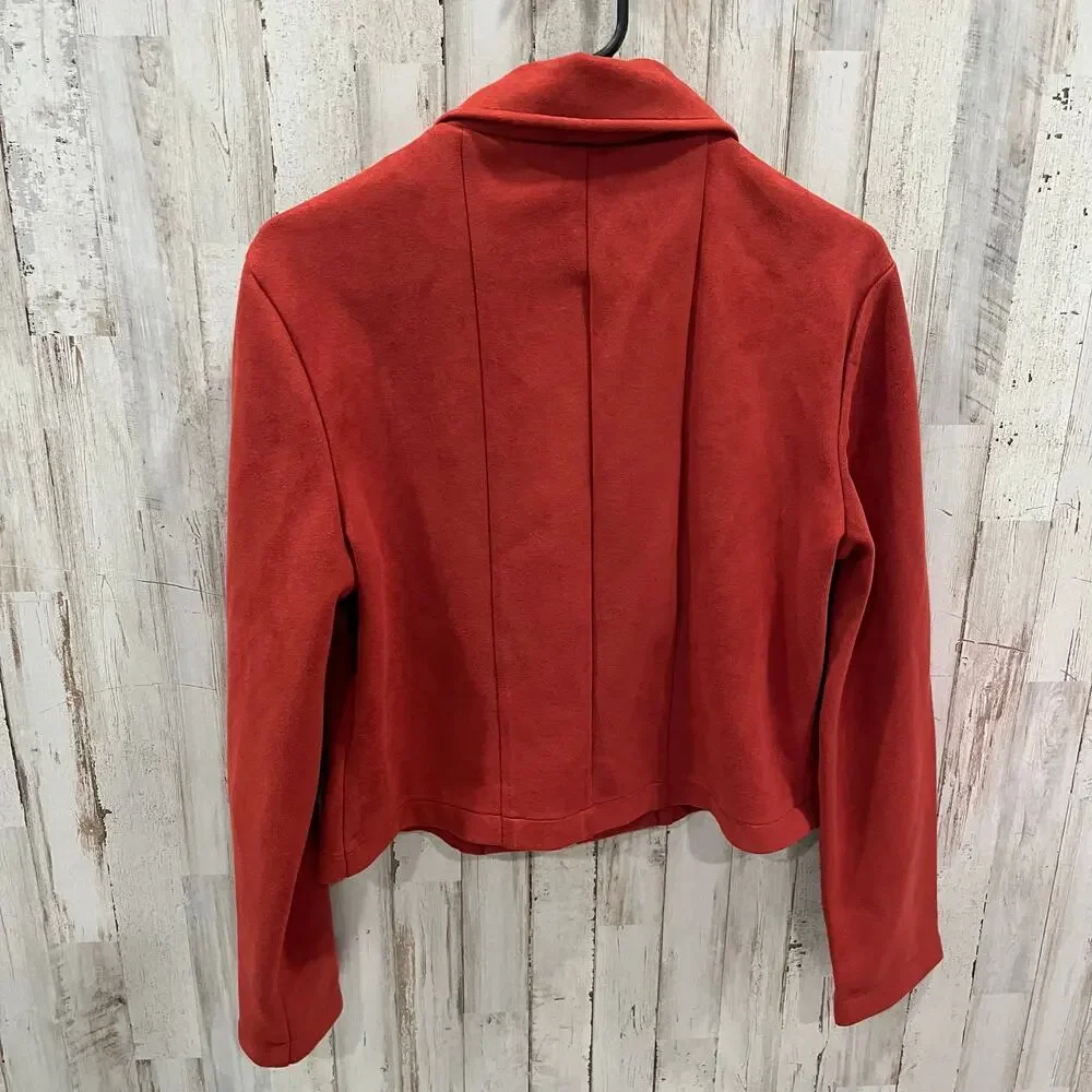 Bagatelle Orange Faux Suede Crop Jacket - Women's Medium
